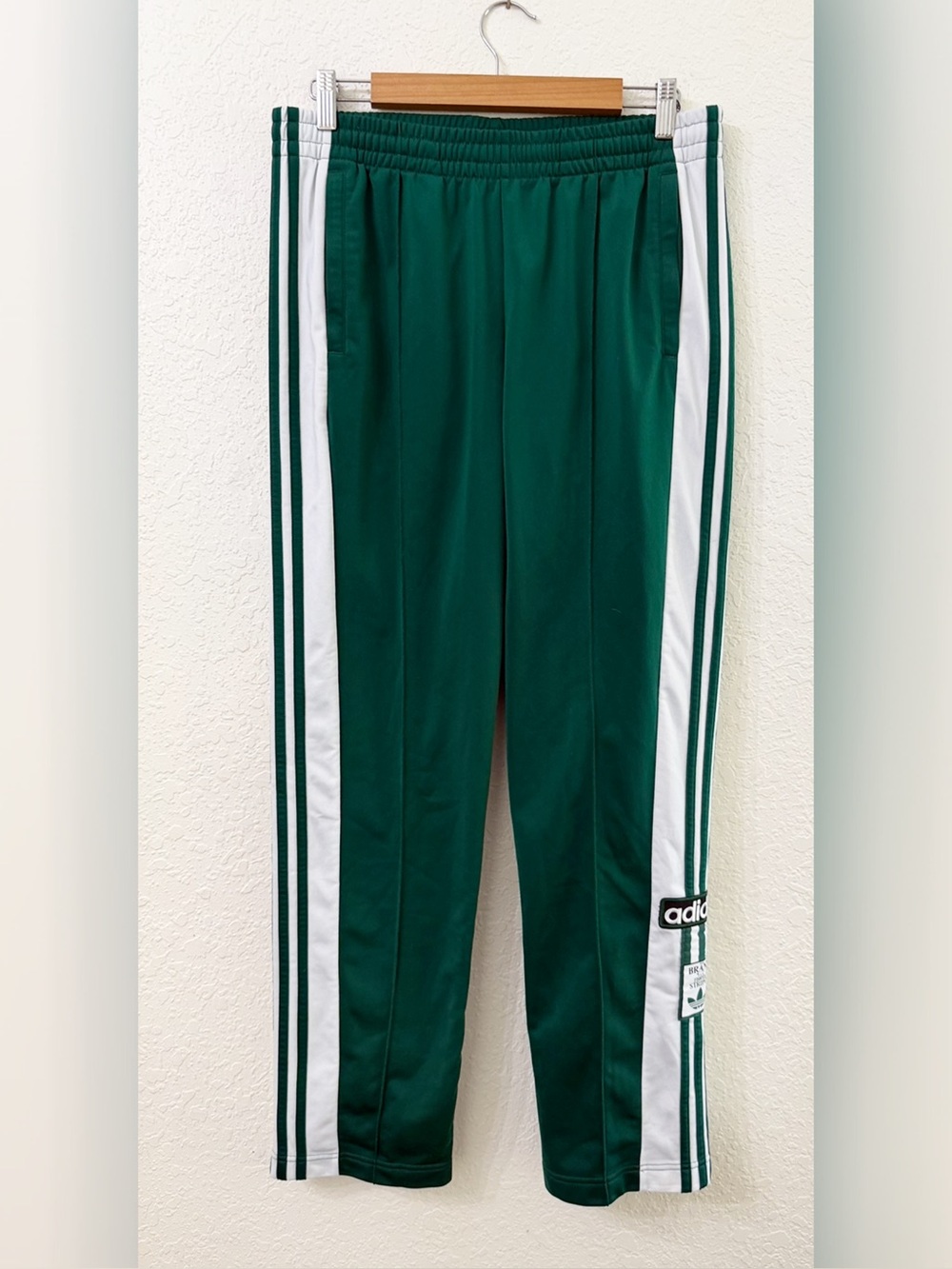 Adidas Originals Adibreak Track Pants Side Snap Stripes Green - M
